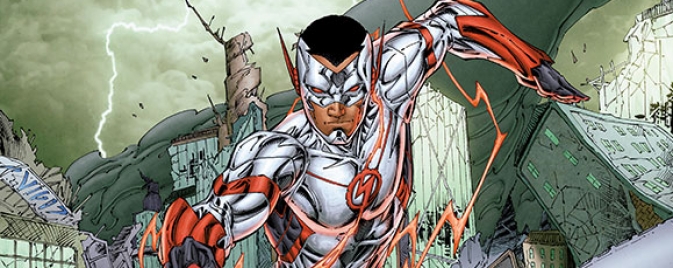 Le Flash Wally West en costume dans les couvertures de Futures End